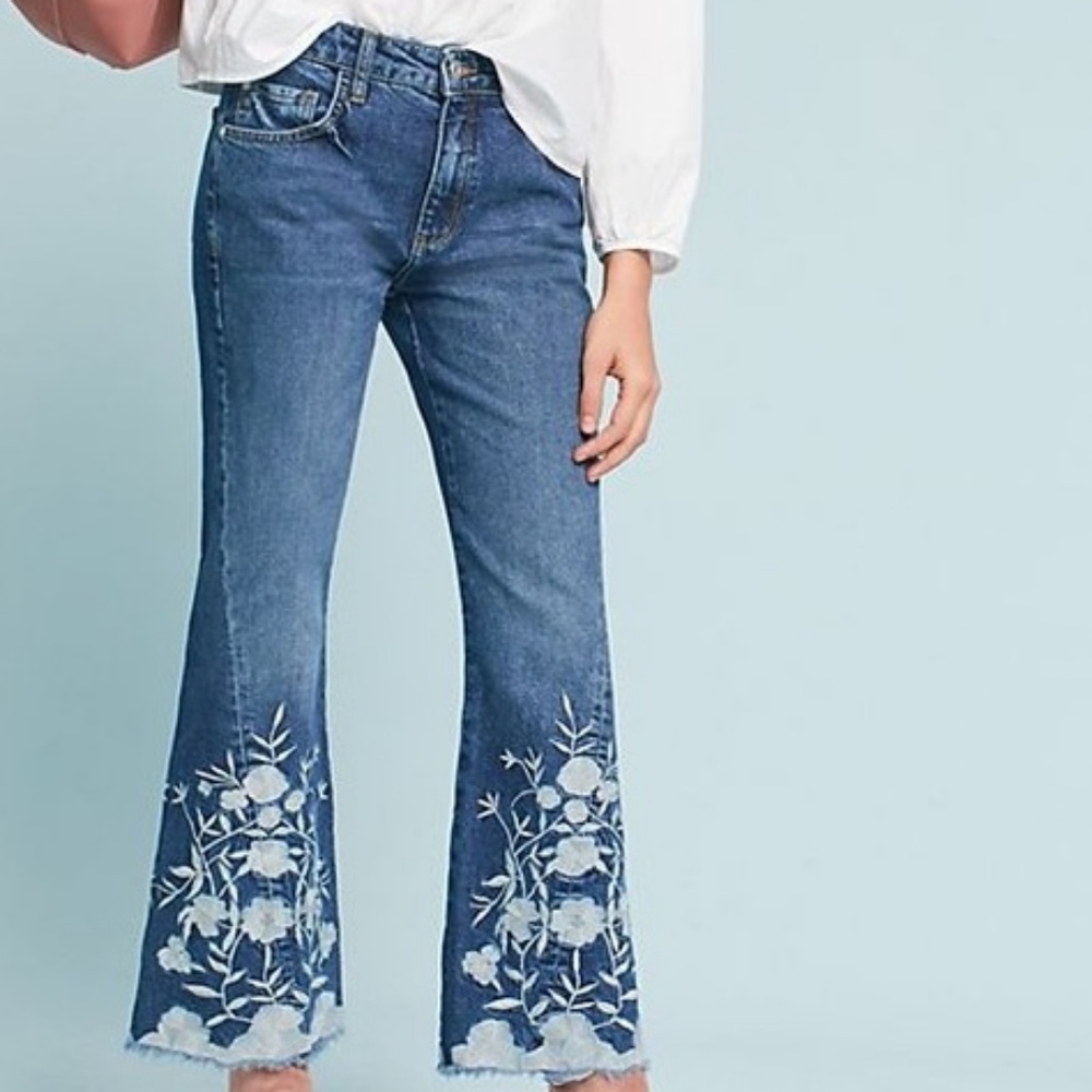 Anthropologie High Rise Crop flair Jeans